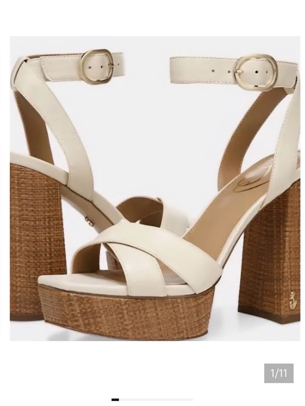 Sam Edelman Nolita Platform w/chunky wooden block heel Sz 7.5 Pampered condition